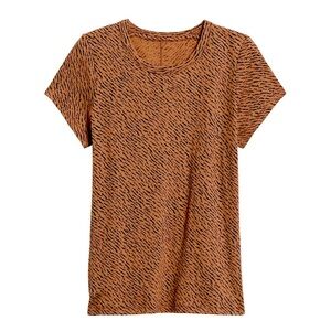 NWOT Banana Republic Crewneck Tiger Animal Print Cozy Slub Cotton Tee - XS